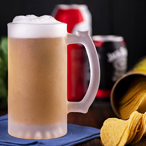 Moogle Sandblasted Glass Beer Stein, FF Presente para ele, presentes para jogadores, copo de caneca de cerveja