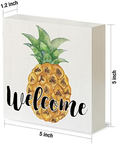 Country Welcome Pineapple Wood Box Assinando Rústico Pineapple Caixa de madeira Placa Decorativa
