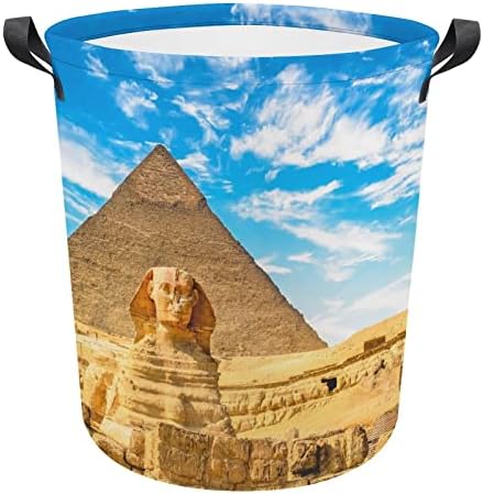 Esfinge e cesta de lavanderia de pirâmide com alças redondas cestas de armazenamento de lavanderia de lavanderia