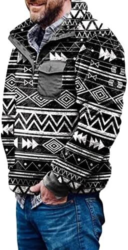 Voo de suéter de vovô, com botões de bolsos suéteres astecas no topo do acolhedor tops de pulôver
