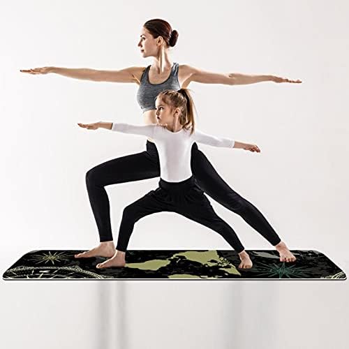 Mapa mundial do mundo vintage siebzeh premium de yoga mato de ioga eco -fitness e fitness não deslizam para todos os tipos de yoga e pilates de exercício