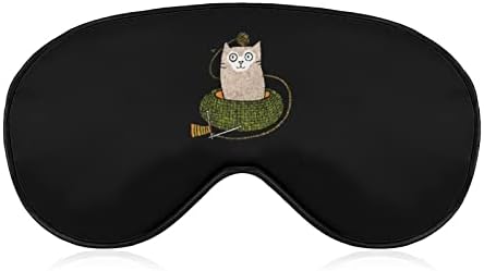 Máscara de olho de tricô gato máscara de olho macio de olho engraçado capa de olho de olhos para viagem para viajar