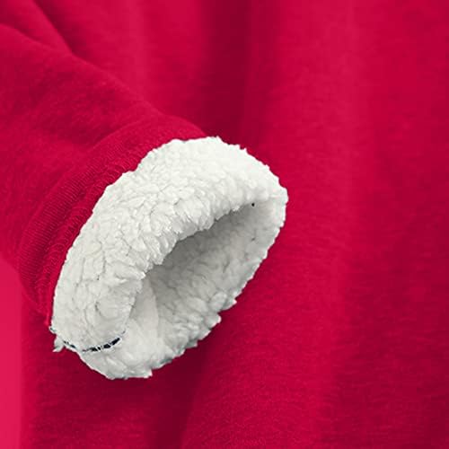 GDJGTA Mulheres de lã de lã grossa Crewneck Crewneck Winter acolchoado Velvet Warm Rouphe Tops Camisetas de túnica Plus Size S-5xl