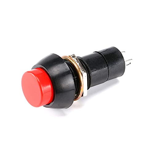 10pcs/set pbs-11a botão redondo botão 250v/3a interruptor de luz de bloqueio autônomo de toque diy vermelho