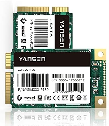 Yansen Industrial Grau 128 GB MSATA SSD, 3D NAND TLC SSD interno com Phison Controller, compatível com caixa registradora/máquina de venda automática/laptop/desktop