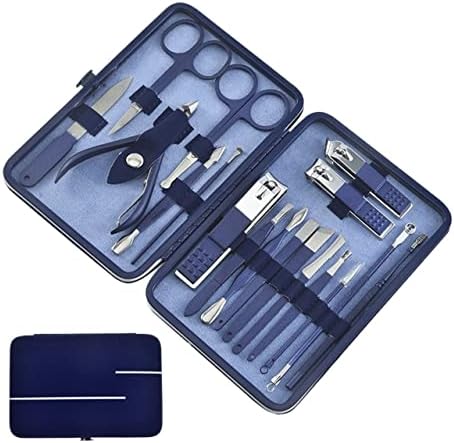 Eidkgd unhas Clipper conjunto doméstico azul tesoura de unhas Tweezer Pedicure Kits Professional Nails