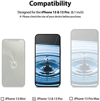 Ringke Capa completa Vidro compatível com o iPhone 13 / iPhone 13 Pro Screen Protector, Anti-Scratch e Case Filme Frente Frente Filme de Vidro Premium Premium para iPhone de 6,1 polegadas