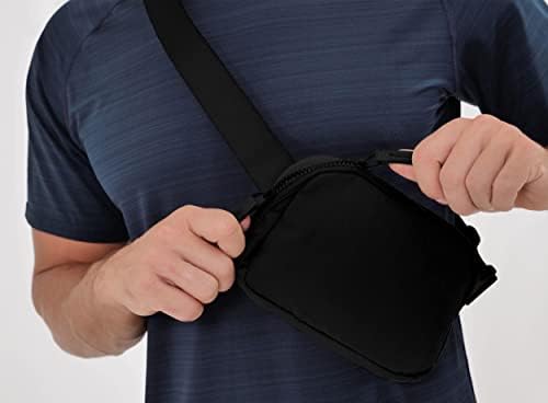 Bolsa de cinto unissex de zíper de 2 vias aslabcrew com tira ajustável Fanny Packs Mini-cinto bolsa para viagens