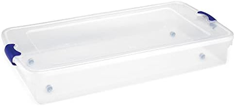 HOMZ Multuração 60 qt Underbed Travestia segura recipiente de armazenamento de plástico transparente
