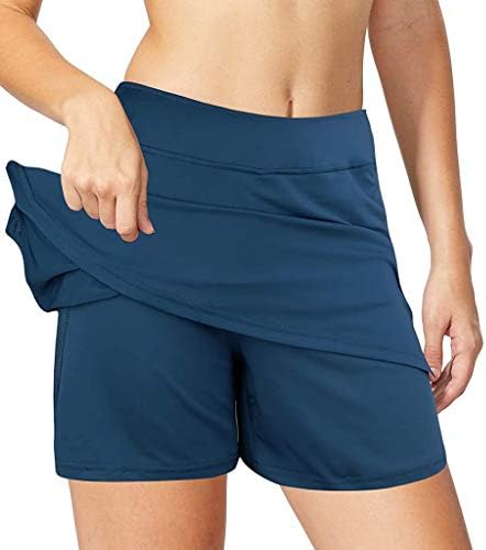 GDJGTA Feminina Athletic Streated Pleated Skort Saias de tênis com shorts e bolsos para executar