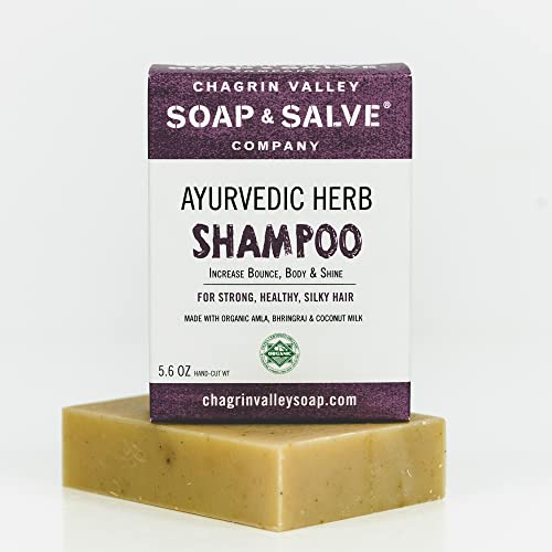Sabão de Chagrin Vale e Salve Shampoo Organic Natural - ervas ayurvédicas ajudam a diminuir, mancando,