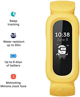 Fitbit ACE 3 Rastreador de atividades para crianças 6+, edição especial de Minions, amarelo, tamanho único