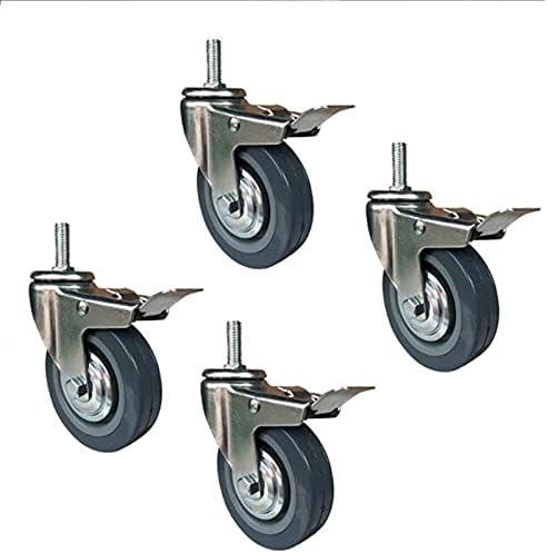 Rodas de gola Zyledw, 4pcsnitures Trolleynituer 75/100mm giratório M10/M12 Rodas/freios/4inchm12