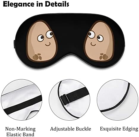 Máscara para os olhos da batata Sono de vendência com bloqueio de cinta ajustável Blinder leve para viajar