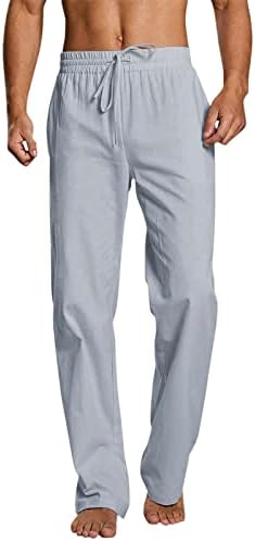 Calças de folga míshui para homens masculino calça sólida casual curto comprimento completo calça reta Curtancheto de bolso de empurramento leve