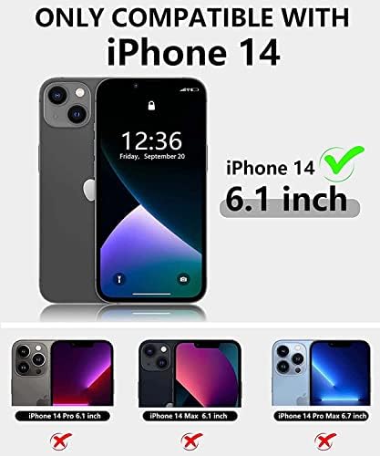 Tampa de telefone de couro premium modand, para Apple iPhone 14 Case 6,1 polegada 2022 Função Stent Folio