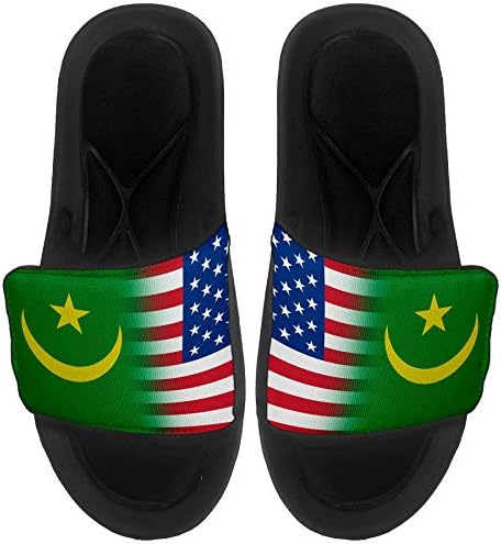 Sandálias/slides de slides/slides expressos para homens, mulheres e juventude - Bandeira da Mauritânia