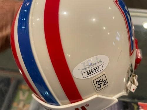Elvin Bethea Houston Oilers assinou mini capacete JSA - Mini capacetes autografados da NFL