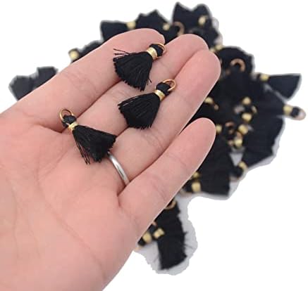 100 PCs Multi-Colors Mini minúsculas peças artesanais artesanais com anel de salto dourado para acessórios de joias de brinco e outros suprimentos de bricolage…