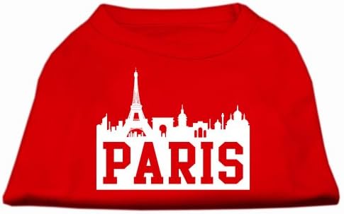 Mirage Pet Products Paris Skyline Screen Print Camisa Red LG