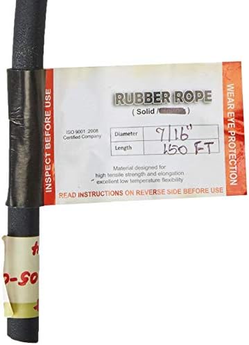 7/16 polegadas x 150 pés corda de borracha natural - cordão de bungee de borracha de núcleo sólido para uso industrial