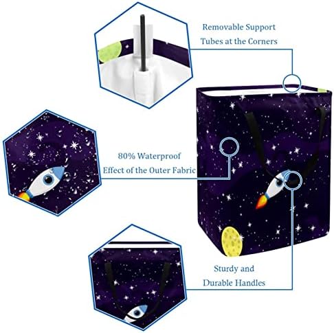 Space Galaxy Ultra Violet Galactic Print Collapsible Laundry Horse, 60l de lavanderia à prova d'água