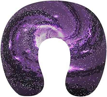 Galáxias roxas Nebulose Cosmos Pillow Travel para travesseiro em forma de carro em forma de trem de avião em forma de pillow com espuma de memória
