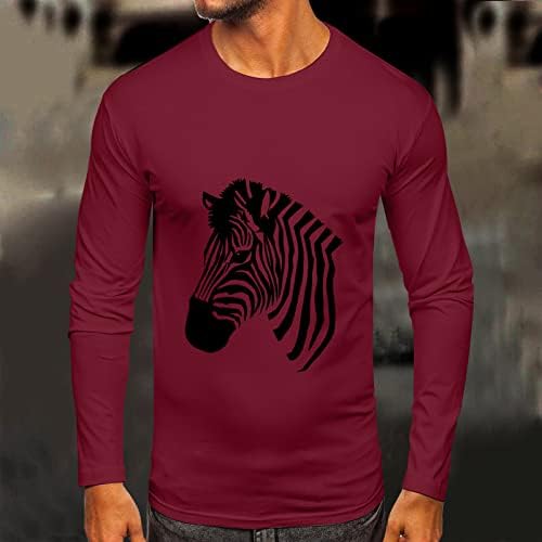 Zddo outono masculino de manga comprida camisetas, camisetas de estampa de animais de rua Slim Fit Muscle Party