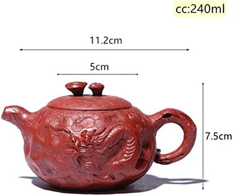 Wionc Tea pote de argila roxa Dragon Pattern Buas