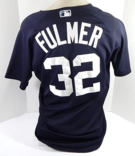 2020 Detroit Tigers Michael Fulmer 32 Jogo emitido POS Usado Navy Jersey St 44 00 - Jogo usado MLB Jerseys