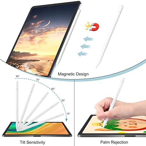 Caneta de caneta para iPad com lápis ativo de carga rápida e palmeira compatível com iPad 2018-2022