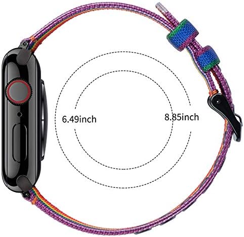 Aladrs Nylon Strap Compatível com Apple Watch Band 38mm 40mm 41mm 42mm 44mm 45mm 49mm, pulseira esportiva