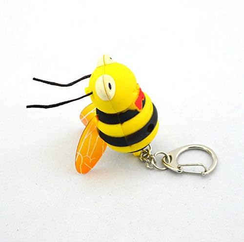 Smrroy Er 5SD Keychain com efeito sonoro - Bee luminosa amarela fofa + preto
