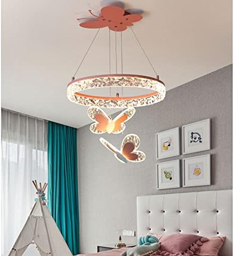 Quarto infantil luzes pendentes nórdicas quarto e romântico quarto de princesa sala led butterfly lustre de