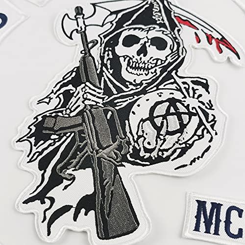 MC Patch, Sons of Patch Anarchy Biker Motorcycle Patches Iron on Bordado SOA Patches Kids Tamanho 25 cm