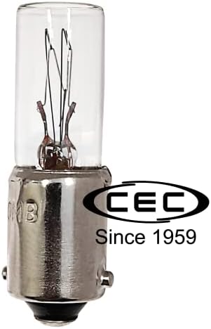 CEC Industries 120 MB lâmpadas, 120V, 3W, T2.5 Shape, filamento CC-7A, base padrão BA9S