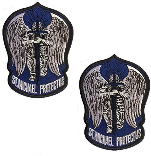 São Michael Michael Proteja os EUA Bordados Moral Patch Tactical Military Exército Patches com fixadores de gancho e loop Apoiando 3,54 x 4,72 polegadas