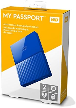 WD 2TB azul meu passaporte disco rígido portátil - USB 3.0 - WDBYFT0020BBL -WESN