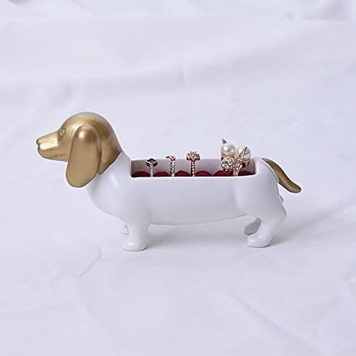 Eyhlkm Creative Dachshund Ring Jewelry Box Ring Rack de armazenamento de ouro Aderentes Dogs fofos