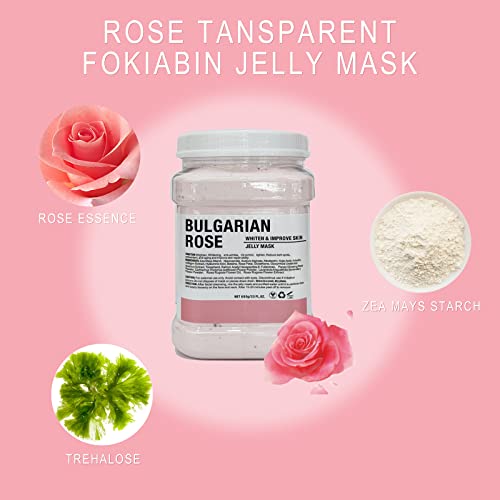 Fokiabin Jelly Máscara em pó, máscara de geléia de essência de pétala de rosa natural, máscara