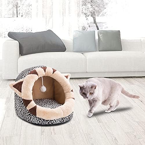 Cama de gato magideal para gatos internos, com brinquedos pendurados Anti -Slip Bottom Pet Soft