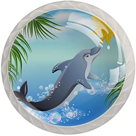 Dolfins ideais Dolphins Swimming Door Gaveta Pull Handle Decoração de móveis para cabine de cozinha penteadeira penteada