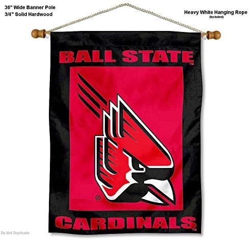 Bandeira da Ball State University Casa e Banner de madeira Conjunto