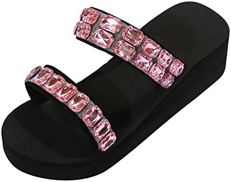 Sandálias para mulheres de verão moda de verão grossa sandal diaml slip em chinelos sandálias de plataforma