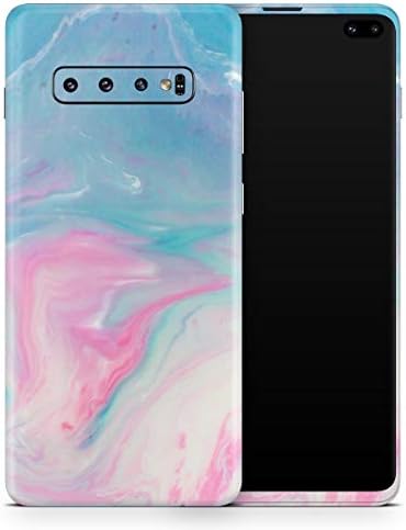 Design Skinz Marbleized Pink e Blue Paradise V482 Tampa de embrulho de decalque de vinil compatível com Samsung Galaxy S10 Plus
