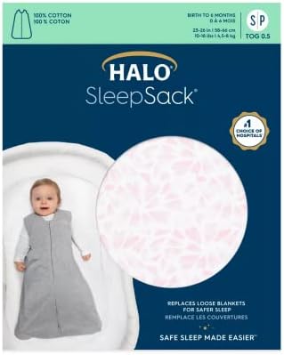 Halo Sleepsy Macke algodão vestível de algodão, tog 0,5, arremesso de coração, X-Large, 9-12 meses