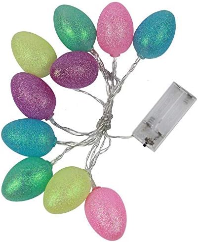 Luz de cordas de ovo de Páscoa, LEDs quentes, controle remoto movido a bateria, decoração leve da loja de berçários