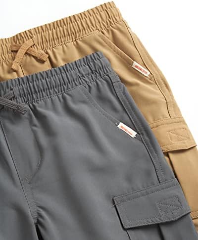 Shorts para meninos vintage à prova de intempéries - 2 pacote de pacote em shorts de carga tecnológica