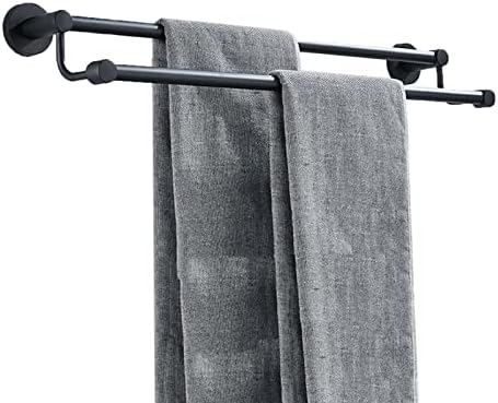 Rack de toalha preta Sem perfuração de toalheiro