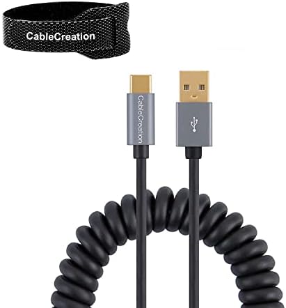 Pacote - 2 itens: USB A a C Cabo enrolado + 50pcs CABO CABELA 6 polegadas